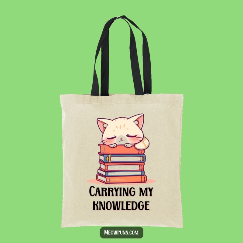 Funny Sleepy Cat Tote Bag - Perfect Hilarious Gift for Bookish Errands