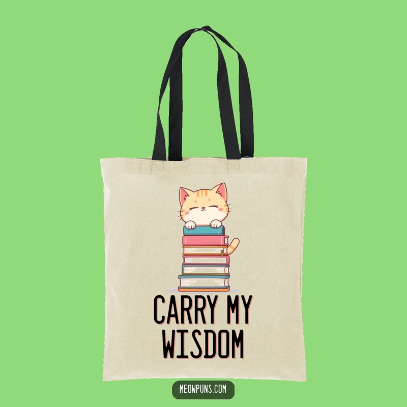 Funny Book Balancing Cat Tote Bag: Carry Your Literary Load with Hilarious Style