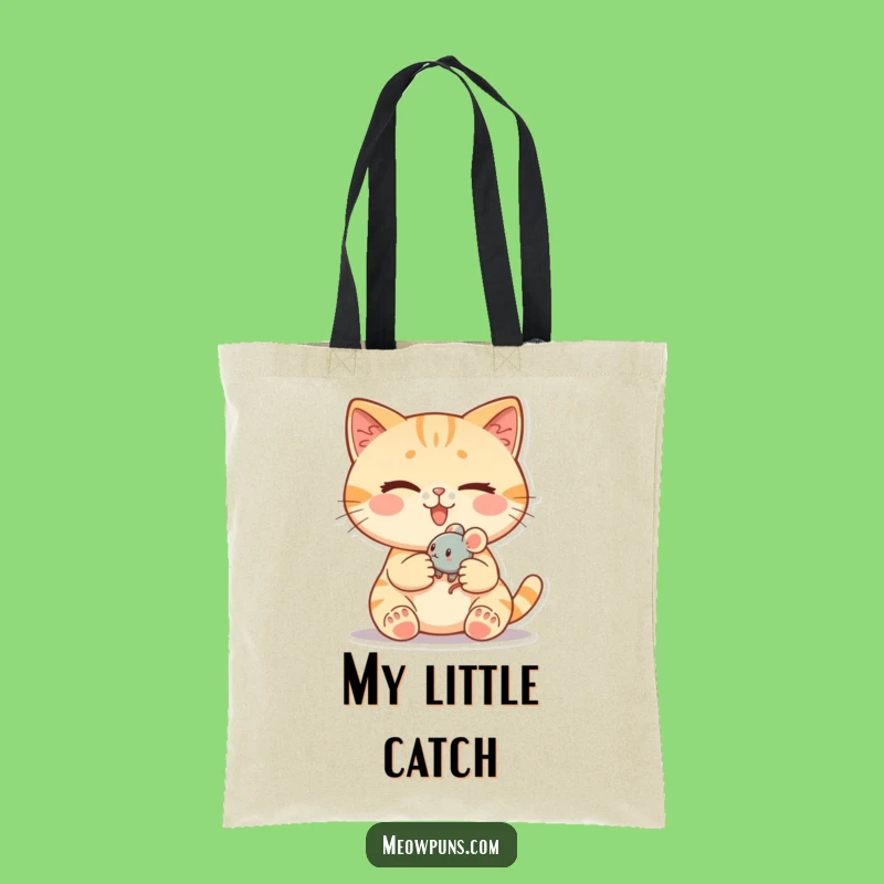 Funny Cat Winking Mouse Tote Bag - Carry Your Cunning!