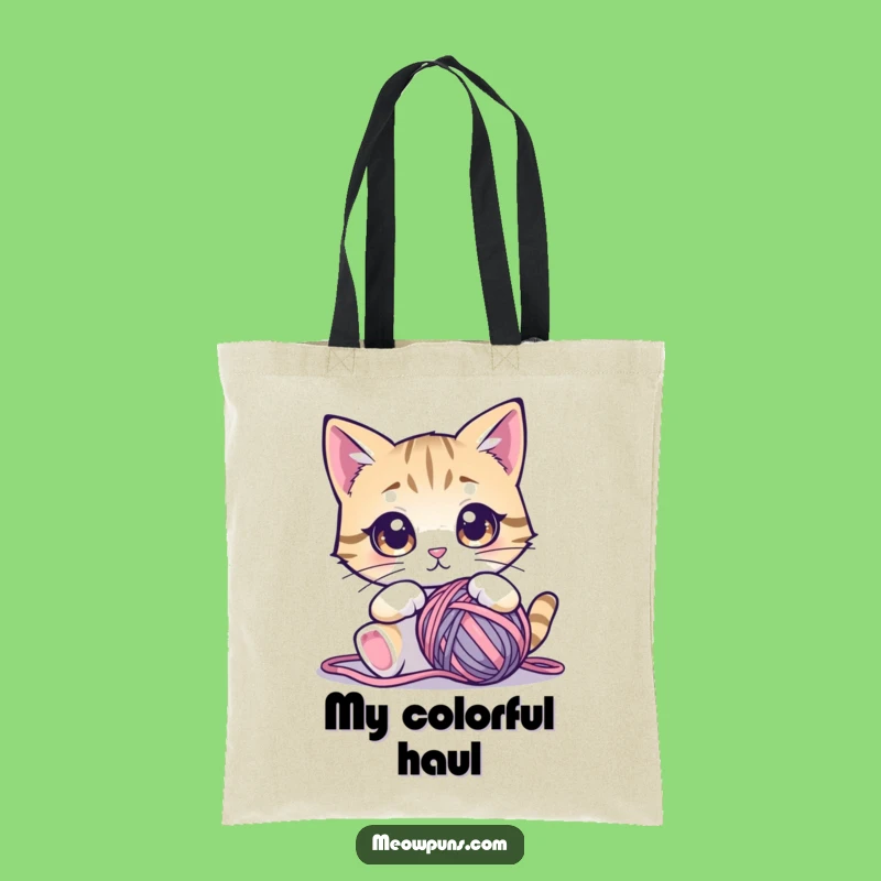 Funny Cat Yarn Ball Tote Bag - Carry Your Obsession!