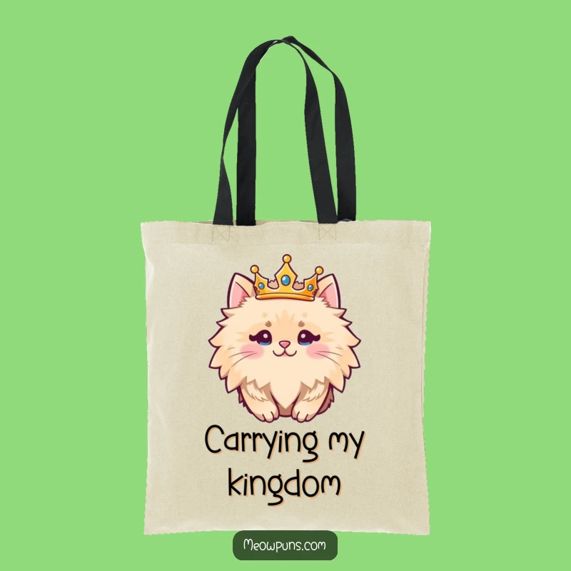 Funny Fluffy Cat King Tote Bag Carry Your Kingdom in Style