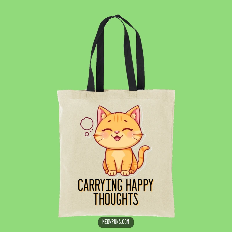 Funny Ginger Cat Thought Bubble Tote Bag: Carry Your Happy Ideas
