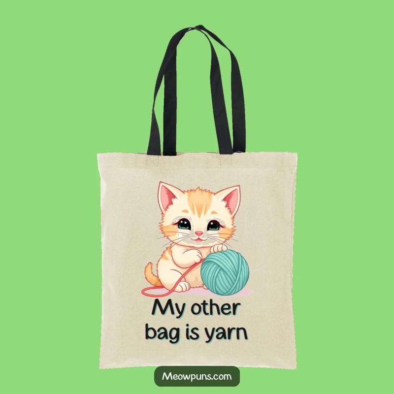 Funny Kitten Yarn Ball Tote Bag - Carry Your Essentials with Playful Charm