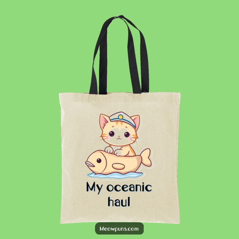 Funny Sailor Cat Tote Bag: Carry Your Treasures with Nautical Feline Flair