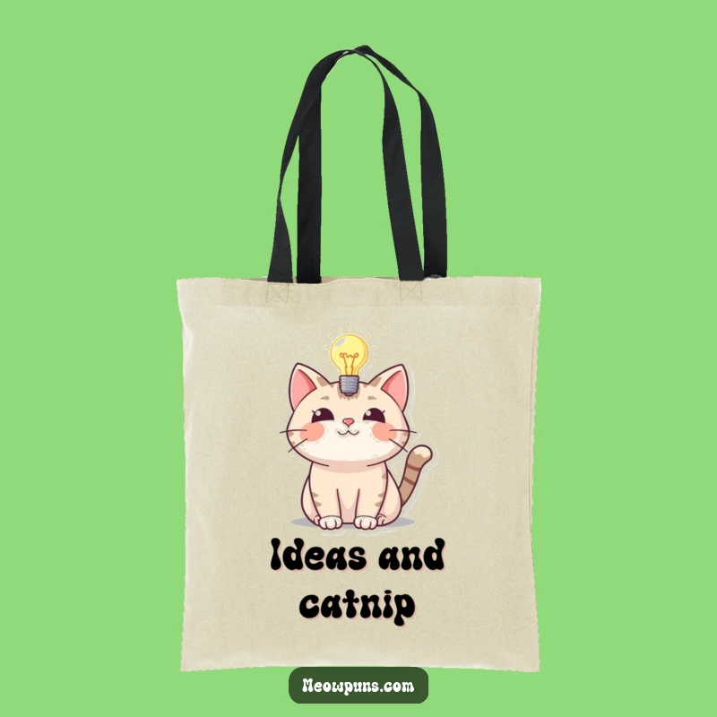 Funny Cat Lightbulb Tote Bag: Carry Your Bright Ideas in Style